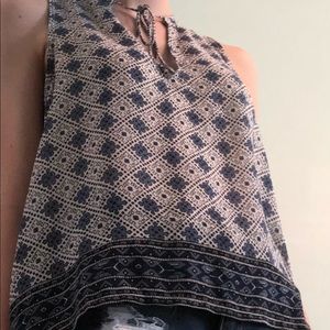 Flowing patterned tank top blouse